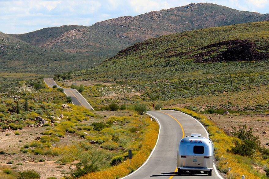 RV on the road 