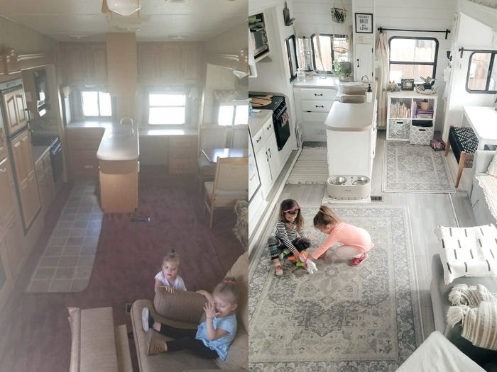 before and after renovating the Rv