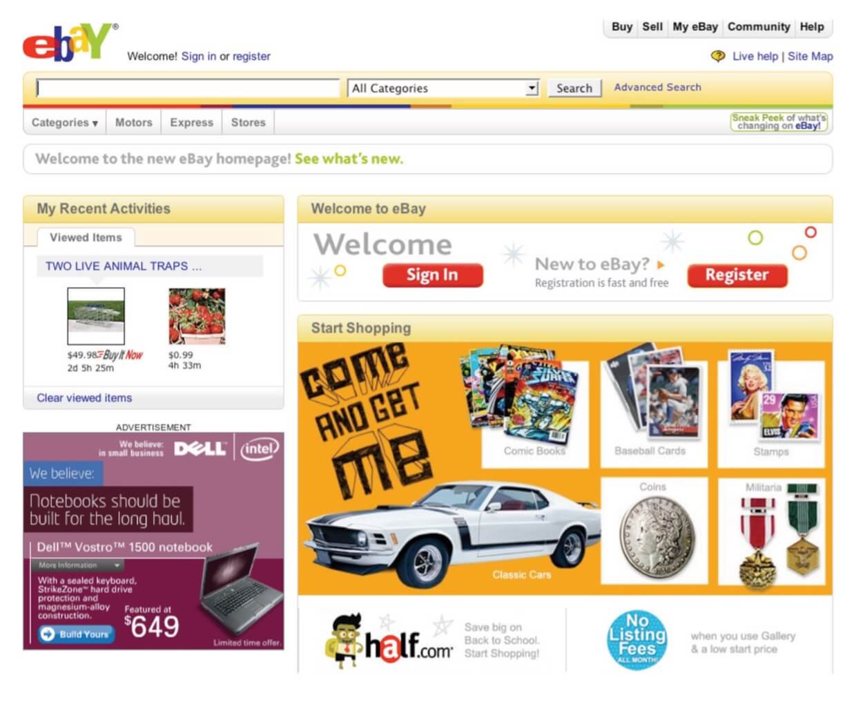 eBay homepage