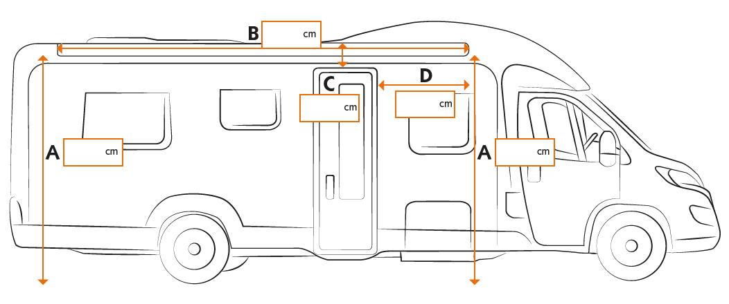 Dimensions layout of class A RV