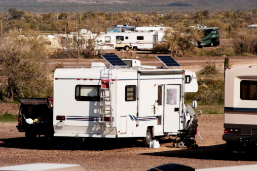 RV with solar panels