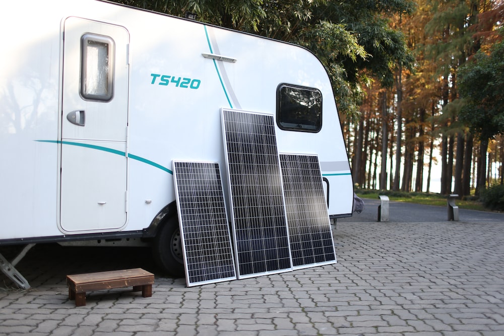 RV with solar panels 