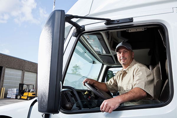 truck driver in cab 