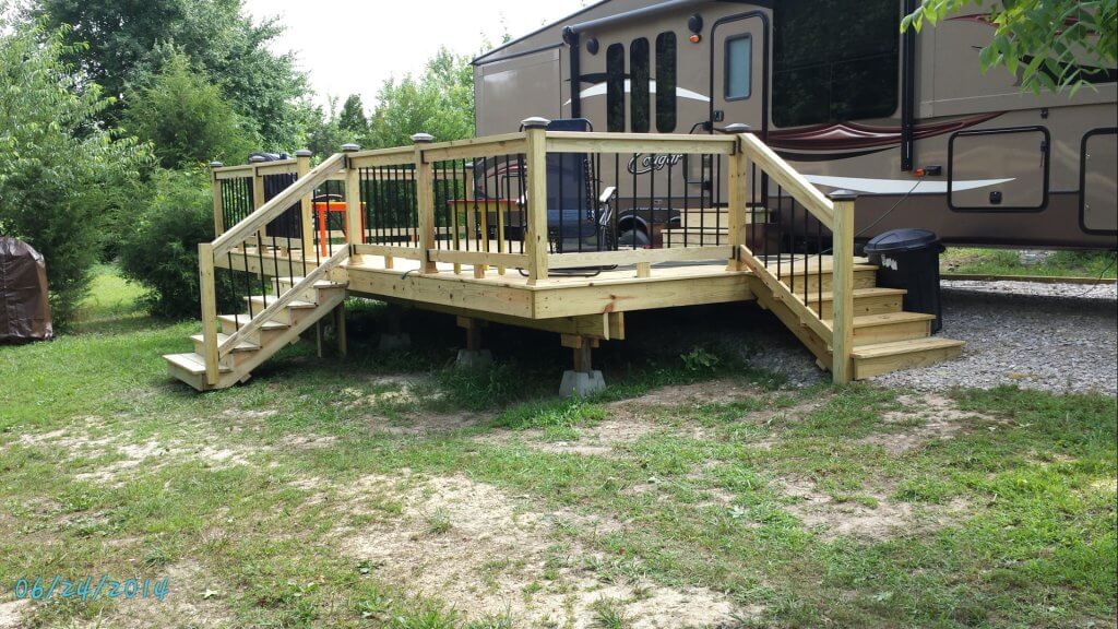 Deck with railing